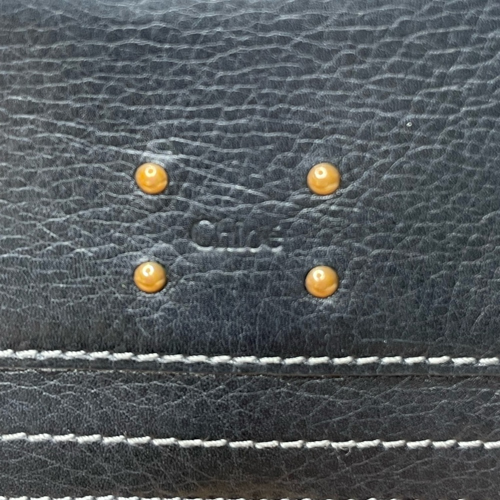 Chloe Paddington Long Black Leather Wallet with Gold Studs - Picture 10 of 12